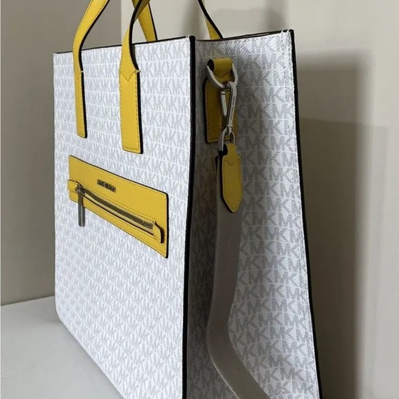 New Michael Kors Kenly Large Logo Tote Signature Citrus Multi - Picture 6 of 7